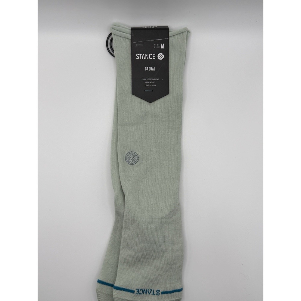Stance Rolled Solid Crew Socks Pale Blue Womens Medium NWT W546C25ROL-PAB
